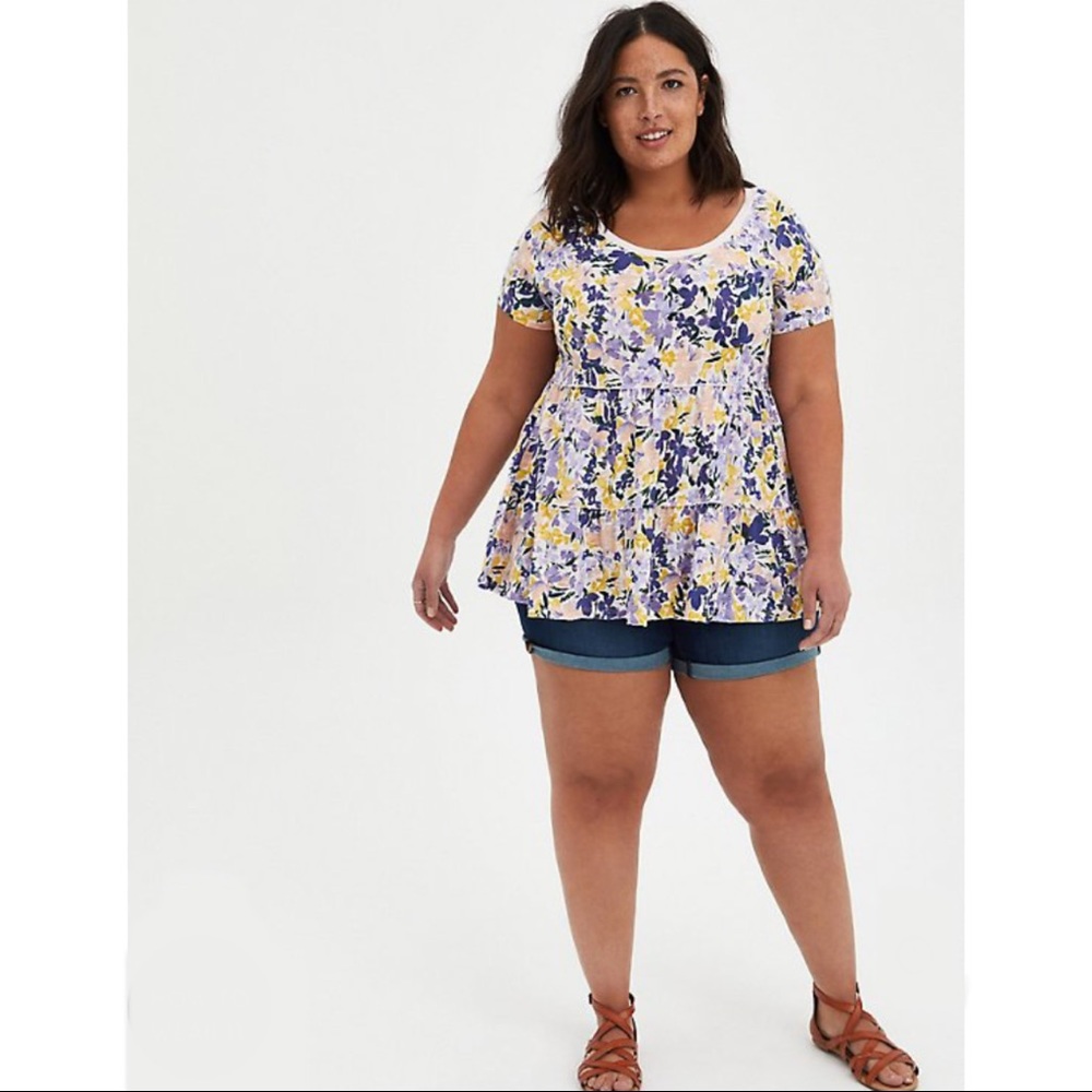 NWT TORRID Floral Tiered Supersoft Babydoll - Picture 4 of 8